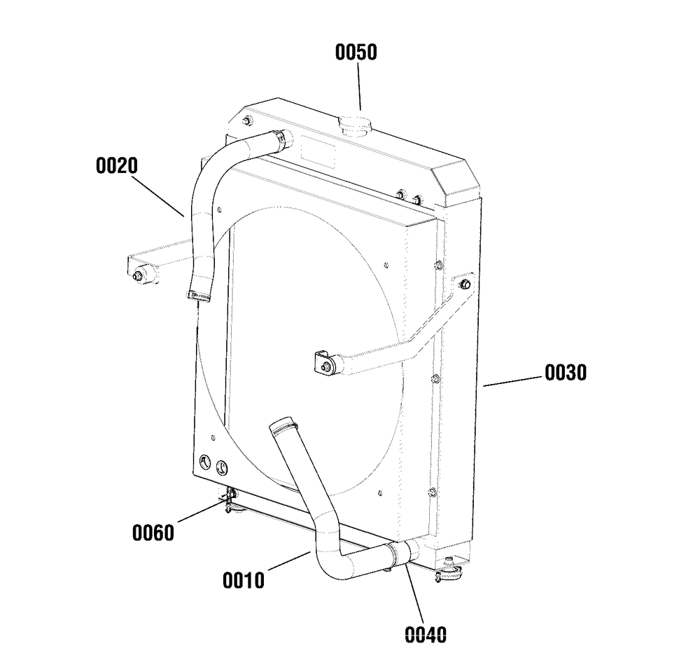 Engine Group - Radiator Diagram and Parts List for 080084-00  Briggs and Stratton Generator